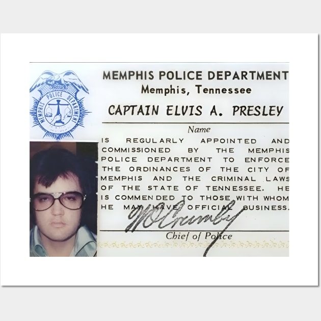 Captain Elvis A. Presley Memphis Police Wall Art by Elvira Khan